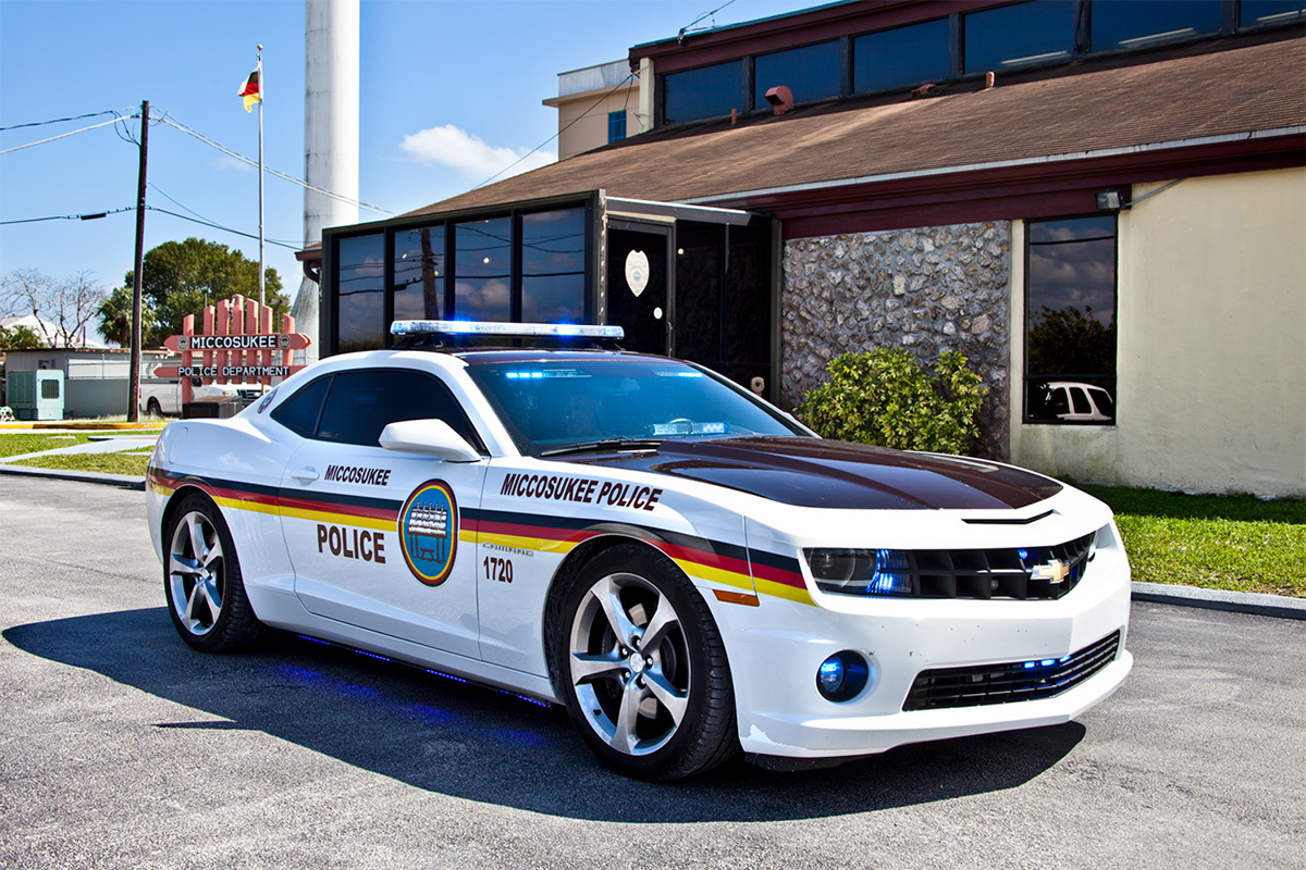 Miccosukee Tribal Police Car in front of Police station
